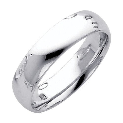 Pre-owned Td Collections 14k White Gold 5mm Light Comfort-fit Dome Plain Comfort Fit Wedding Band