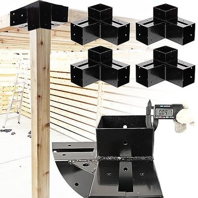 Anman Gazebo Brackets Kit 4x4 3-Way Right Angle Corner Bracket Alloy Steel DI...