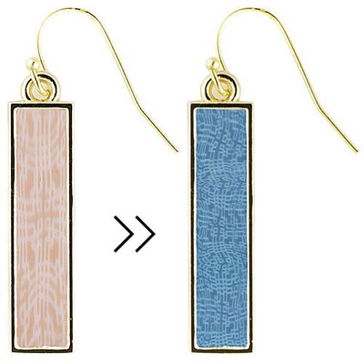 JILZARAH - Earrings - Reversible Bar - Bella Rosa - JLZ-618-051