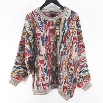 Emaroo Australia vintage Multicolor 3D Knit Wool Sweater size L Length 64cm