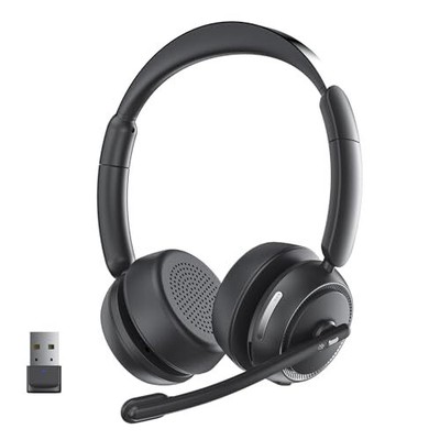 Wireless Headset with Mic for Work, Bluetooth Headset with Noise Canceling Mi...