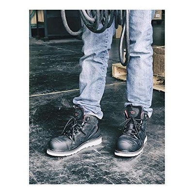 Pre-owned Avenger Men's 6-inch Wedge Carbon Toe Waterproof Work Boots Black - A7502