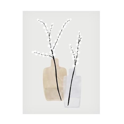 Canvas Wall Art - Rosana Laiz Blursbyai 'Flower branches in vases' Wall Art f...