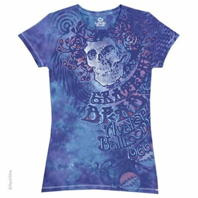 GRATEFUL DEAD-BABY BLUE- BABYDOLL-JUNIOR LONG LENGTH-TIE DYE T-SHIRT L,XL RARE