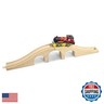 Wooden Train Bridges, Crossing Track Bridge, Wooden Train Track Accessories, Wood Train Tracks, Train Tracks Compatible with All Major Brands, Wood Toys for Girls and Boys