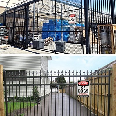 Beware of Dogs Sign Dogs Aluminum Metal Fence Yard Warning Security Poster
