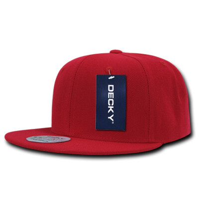 Snapback Cap - Red, Acrylic Hat (Decky 350-RED, New with Tags)