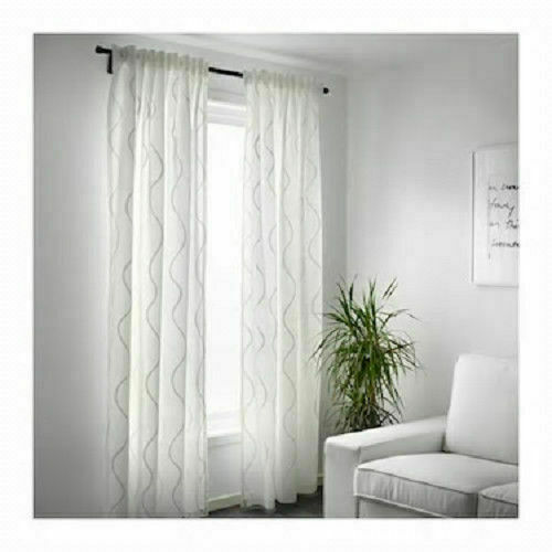 Ikea Mattram Cat Curtains Black And White 145 X 250 Cm For Sale