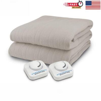 Electric Blanket Heated Biddeford Bedding 10 Heat Settings Comfort Queen Size US