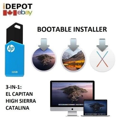 32GB HP USB Drive Bootable Installer - OS X El Capitan, High Sierra, Catalina
