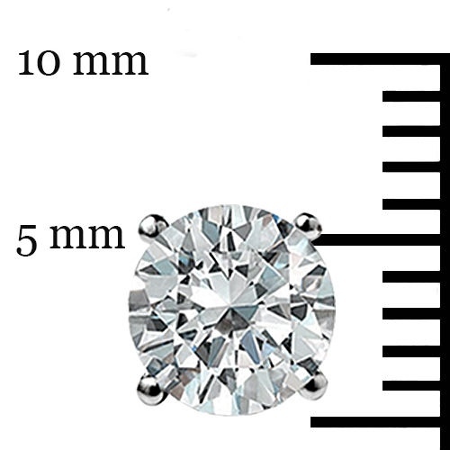 1.5Ct Round Cut Certified Moissanite 14K White Gold 6mm Stud Earrings Screw Back
