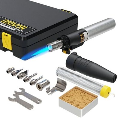 Butane Soldering Iron MultiPurpose Kit | Cordless SelfIgniting Adjustable Flam