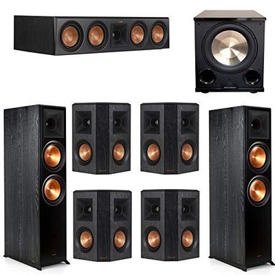 Klipsch 7.1 Ebony System - 2 RP-8000F, 1 RP-504C, 4 RP-402S, 1 PL-200II