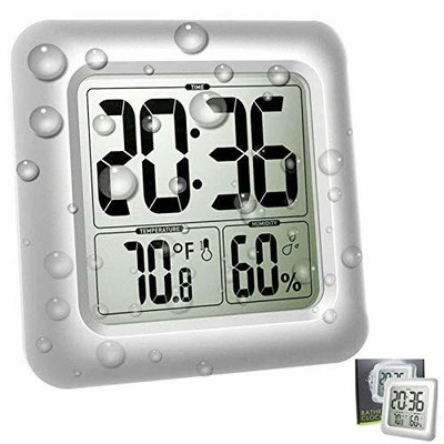 WALL CLOCK Large Waterproof Bathroom Temperature Humidity Meter By HOMEMELINDA