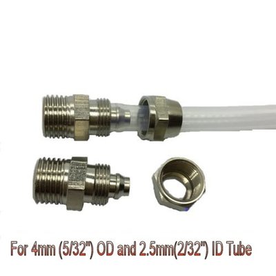 Pneumatic Air Quick Connector Fitting Pipe 1/4'' NPT to 2.5mm ID 4mm OD Tube