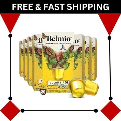 Belmio Colombia Espresso Coffee Pods - 80 Count 8 Packs of 10 Aluminum Recycl...