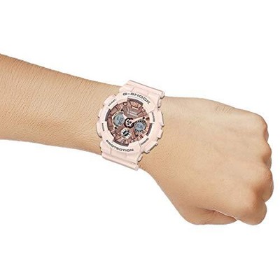 Pre-owned Casio G-shock Analog-digital Rose Gold Dial Women Gma-s120mf-4adr (g732)