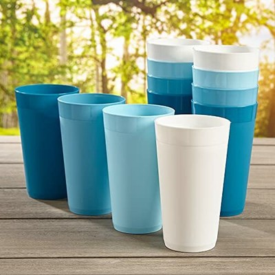 Acrylic 20 ounce Unbreakable Plastic Tumblers set of 12 BPA 