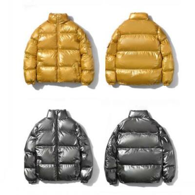 Winter Men's Glossy Reflective Puffer Jacket Cotton Quilted