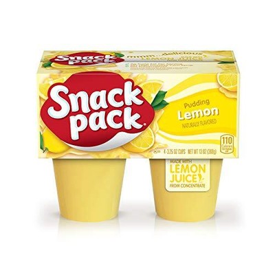 Snack Pack Lemon Pudding Cups, 4 Count, 12 13 Ounce (Pack of 12), 