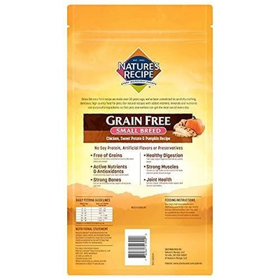 Nature's Recipe Grain Free Small Breed Dry Dog Food, Chicken, Sweet Potato &