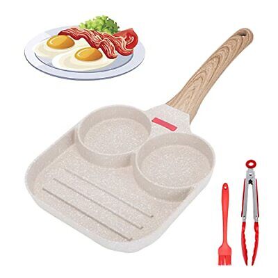 - 3 Section Square Grill Pan Divided Frying Pan For B...
