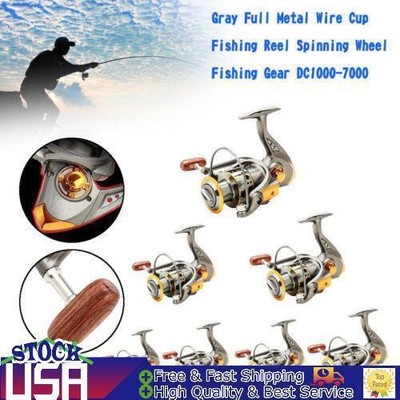 Gray Full Metal Wire Cup Fishing Reel Spinning Wheel Fishing
