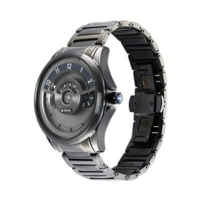 Pre-owned Titan Analog Gray Dial Men's Watch-1830qm01