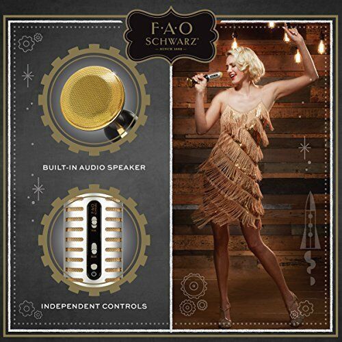 FAO SCHWARZ Bluetooth Vintage Microphone w/ Built-In Speaker for Karaoke Music