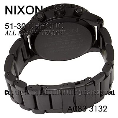 Pre-owned Nixon [] Watch 51-30 Chrono: All Black/yellow A083-3132-00 Men's