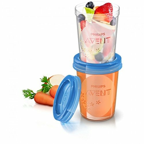 Philips SCF639/05 Avent Babynahrung Aufbewahrungssystem Becher Deckel 5 x 240 ml