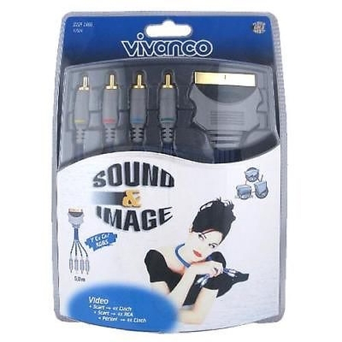 Video Vivanco Connect. Presa Scart a 4 connettori RCA
