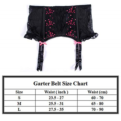 LIXFDT Women's Black Waist Cincher Suspender Garter Belt for Thigh high