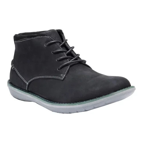 Muk Luks Men's Charlie Lace Up Chukka Boot Black Leather 12