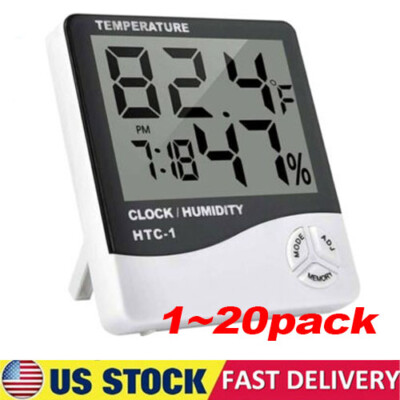 THERMOMETER INDOOR Digital LCD Hygrometer Temperature Humidity Meter Alarm Clock
