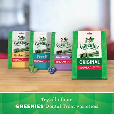 	GREENIES Original TEENIE Natural Dog Dental Treats 3 oz. Pack 11 Treats	