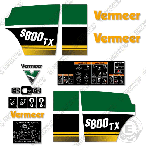 Fits Vermeer S800TX Decal Kit Mini Skid Steer - 7 YEAR OUTDOOR 3M VINYL!