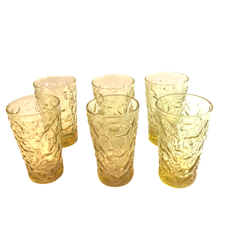Six Ripple Lido 4 oz Amber Juice Glasses, Milano Desert ...