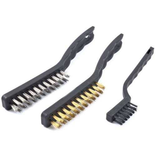 Set 3 Pezzi Spazzola Metalliche Per Ferro Metallo 2 Lunghe 1 Corta dfh