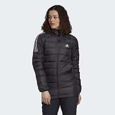 adidas Women's Essentials Down Parka Puffer Jacket GH4590 Black Size X-Small
