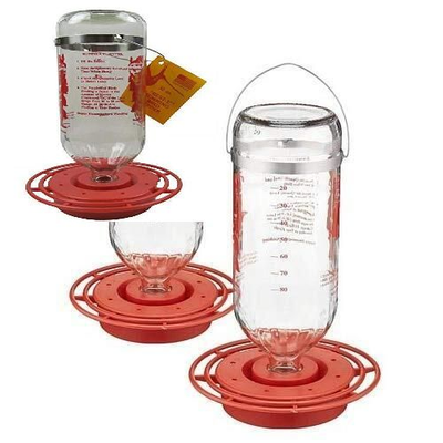 2 Pack of Best-1 Glass Hummingbird Feeders, 32 oz. Each 32 o