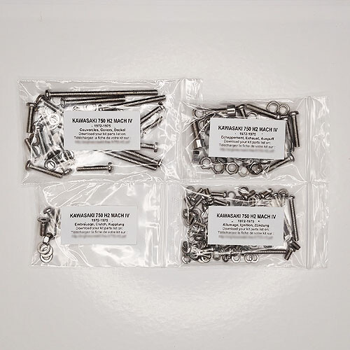 Kit Complet (12) De Vis De Culasse Pour Kawasaki H2 750 (1972-75) – Neuf, Fabrication Française