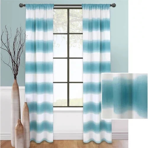 Mainstays Fading Stripe Curtain Blue 56