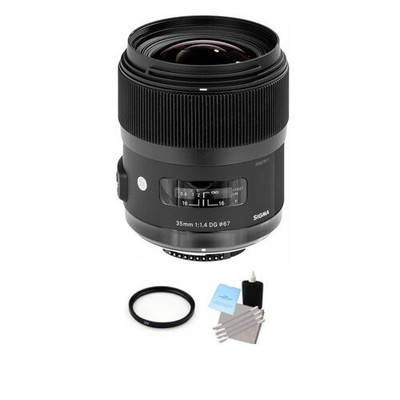 Sigma 35mm F/1.4 HSM DG Lens For Nikon + UV Filter & Cleaning Kit