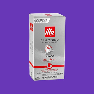 Illy Espresso Classico Lungo Pods, 5/9 Intensity, 100% Arabica, 10 Capsules 