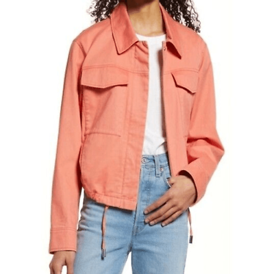 Sam Edelman CROP UTILITY JACKET IN SUMMER ORANGE Medium eBay