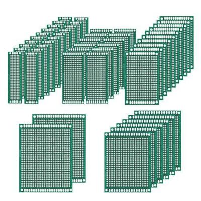 50 Pcs Double Sided PCB Board Prototype Kit Soldering 5 Sizes, Universal Printed