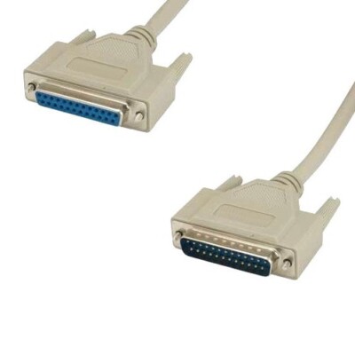 100FT DB25 Serial Printer Modem Extension Cable Cord 28AWG Male/Female RS232