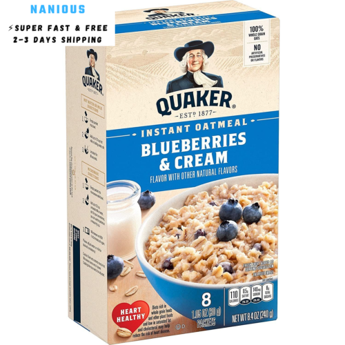 Quaker Instant Oatmeal Breakfast Cereal, Blueberries & 1.05 Ounce (Pack of 8)