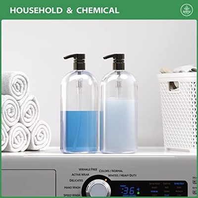 Bar5F Empty Shampoo Bottles with Pumps 32oz/1Liter/Large BPA-Free Lightweight...